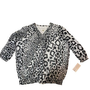 NWT‎ ALLISON DALEY V-NECL LONG SLEEVE LINED ELASTIC WAIST PEASANT BLOUSE 16- $48